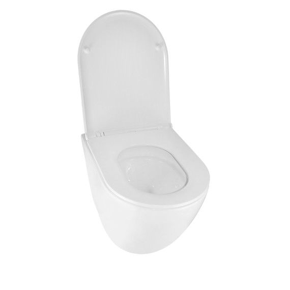 Унитаз подвесной безободковый Azario Eclat AZ-2381-A с тонкой крышкой микролифт (Система смыва Торнадо) фото 3