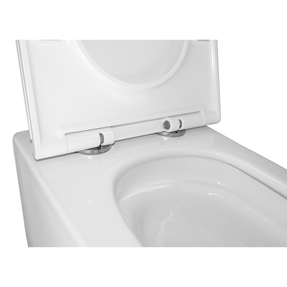 Унитаз подвесной безободковый Azario Cascad AZ-2303-A с тонкой крышкой микролифт (Система смыва Торнадо) фото 6