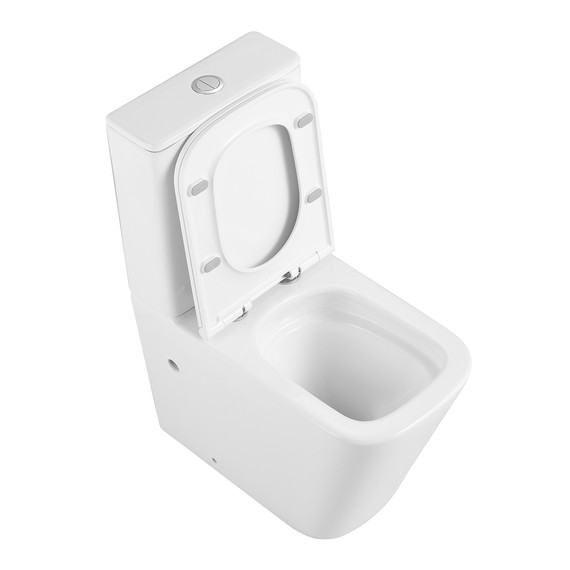 Унитаз-компакт безободковый Azario Terra AZ-6003-A с тонкой крышкой микролифт (Система смыва Торнадо) фото 4