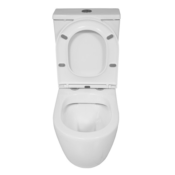 Унитаз-компакт безободковый Azario Blanco AZ-T003B-R с тонкой крышкой микролифт фото 5