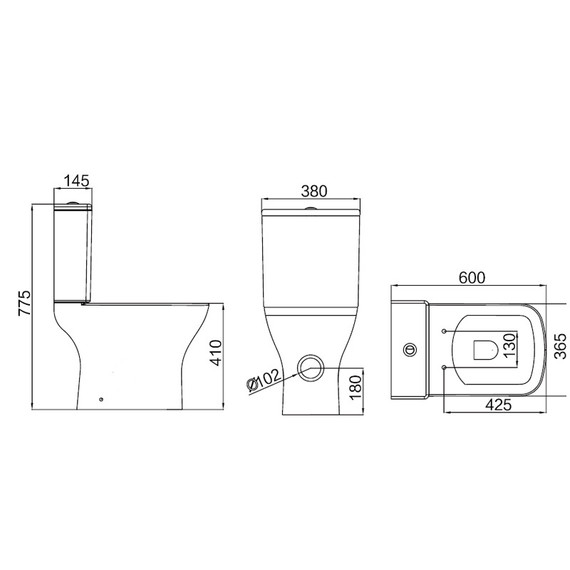 Унитаз-компакт безободковый Azario Iris AZ-8353 с тонкой крышкой микролифт фото 15