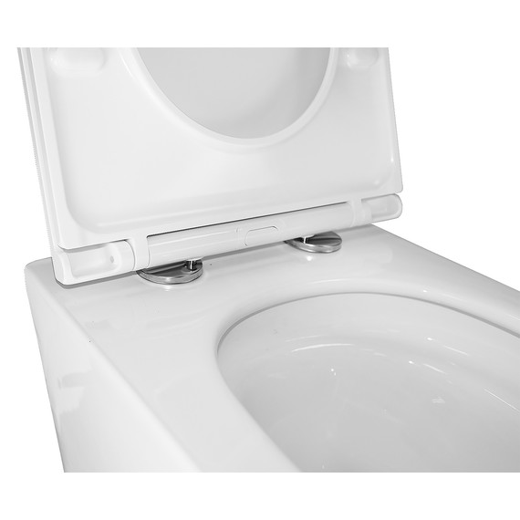 Унитаз подвесной безободковый Azario Eclat AZ-2381-A с тонкой крышкой микролифт (Система смыва Торнадо) фото 6