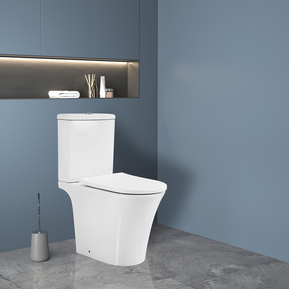 Унитаз-компакт безободковый Azario Vise AZ-1343BT с тонкой крышкой микролифт фото 12