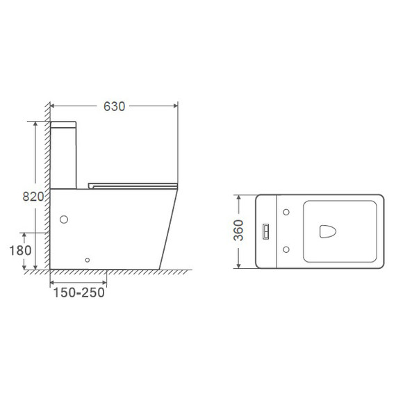 Унитаз-компакт безободковый Azario Indor AZ-T004B-R с тонкой крышкой микролифт фото 12