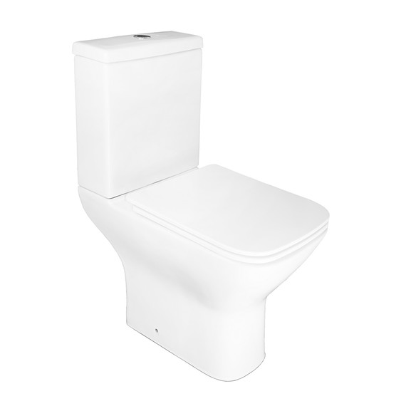 Унитаз-компакт безободковый Azario Iris AZ-8353 с тонкой крышкой микролифт фото 