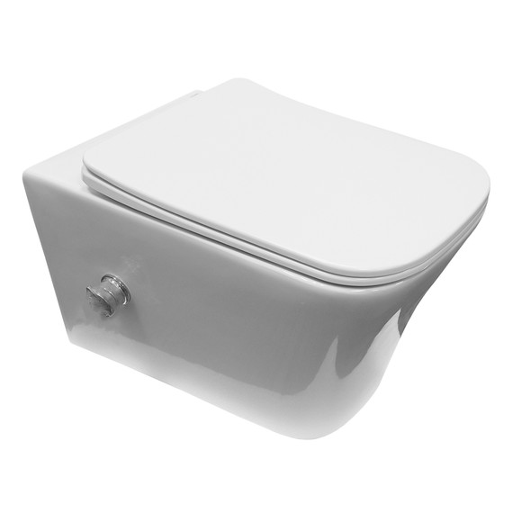 Унитаз подвесной безободковый Azario Nove AZ-9321B с тонкой крышкой микролифт фото 2