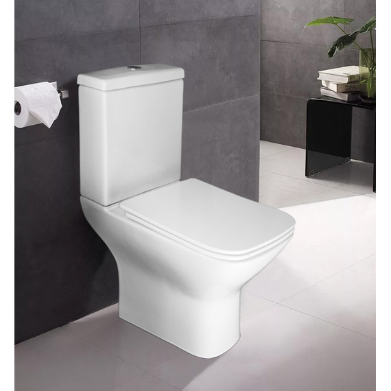 Унитаз-компакт безободковый Azario Iris AZ-8353 с тонкой крышкой микролифт фото 14