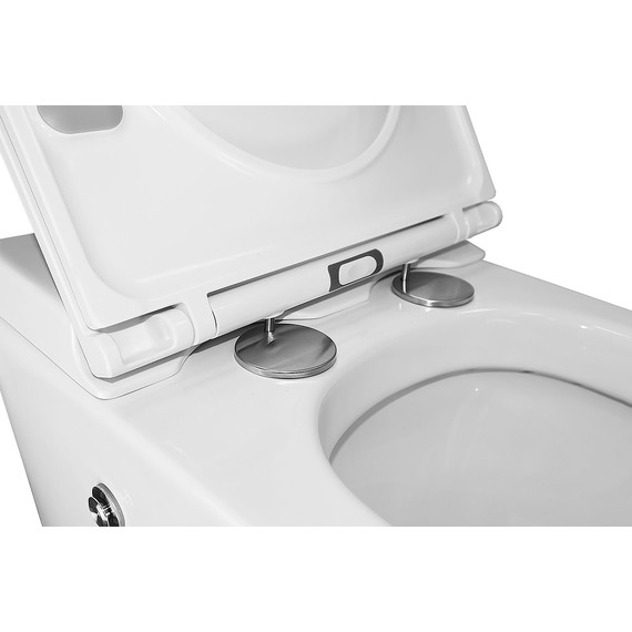 Унитаз приставной импульсный Azario AZ102 с тонкой крышкой микролифт фото 6