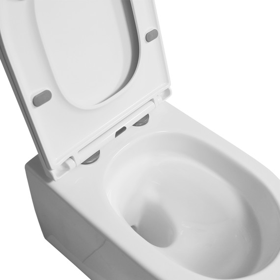 Унитаз подвесной Azario Blanco AZ-9003WT с тонкой крышкой микролифт (Система смыва Торнадо) фото 7