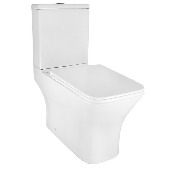 Унитаз-компакт безободковый Azario Mari AZ-79143T с тонкой крышкой микролифт фото 2