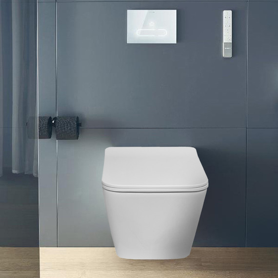 Унитаз подвесной Azario Indor AZ-9004WT с тонкой крышкой микролифт (Система смыва Торнадо) фото 15