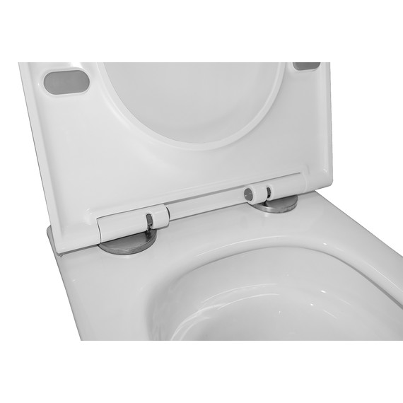 Унитаз подвесной безободковый Azario Legenda AZ-2305-AS с тонкой крышкой микролифт (Система смыва Торнадо) фото 7