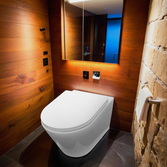 Унитаз подвесной безободковый Azario Nove AZ-9312T с тонкой крышкой микролифт фото 15