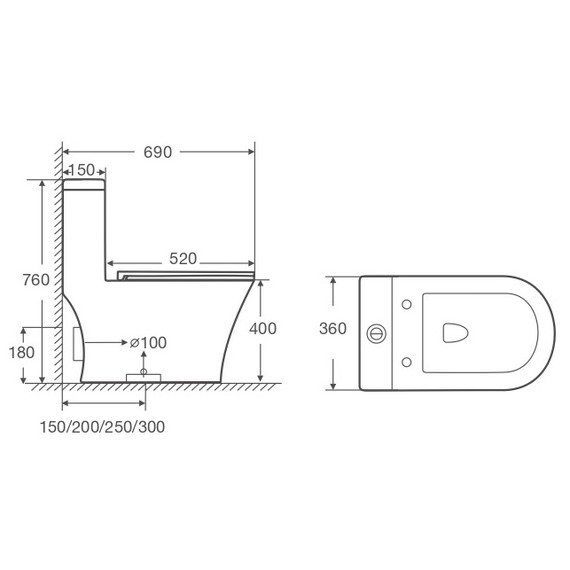 Унитаз-моноблок Azario Vally AZ-80687 с тонкой крышкой микролифт (Система смыва Торнадо) - 16 Унитаз-моноблок Azario Vally AZ-80687 с тонкой крышкой микролифт (Система смыва Торнадо) фото 16