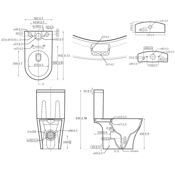 Унитаз-компакт безободковый Azario Vise AZ-1343BT с тонкой крышкой микролифт фото 13