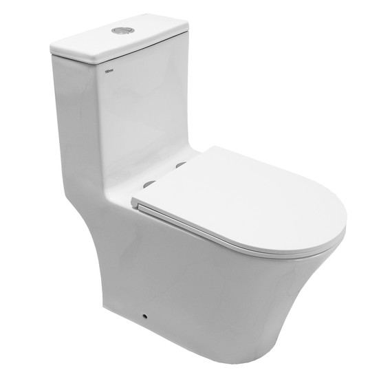 Унитаз-моноблок Azario Vally AZ-80687 с тонкой крышкой микролифт (Система смыва Торнадо) - 2 Унитаз-моноблок Azario Vally AZ-80687 с тонкой крышкой микролифт (Система смыва Торнадо) фото 2