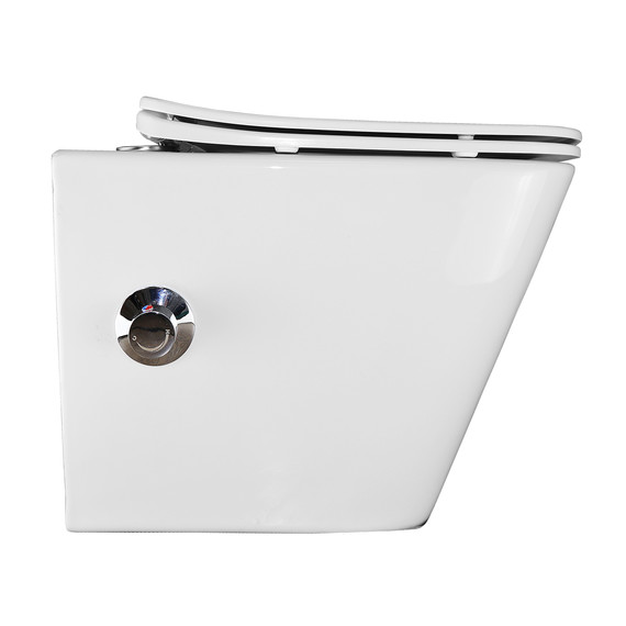 Унитаз подвесной безободковый Azario Hugo AZ-10007 с тонкой крышкой микролифт фото 12