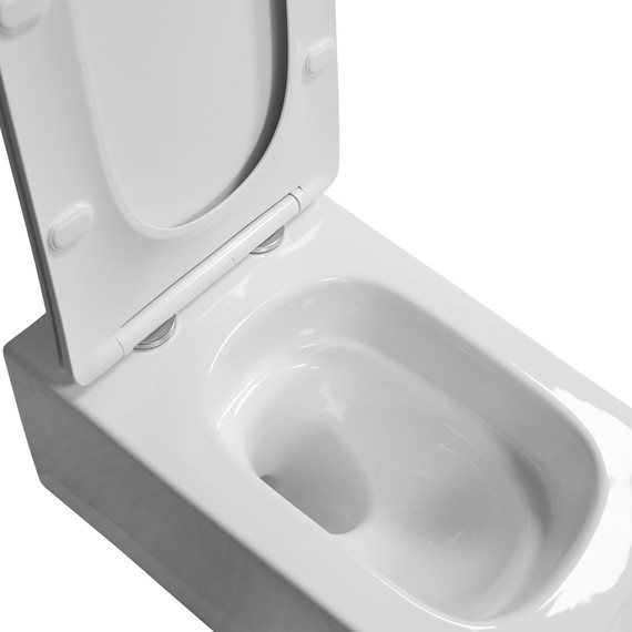 Унитаз подвесной Azario Indor AZ-9004WT с тонкой крышкой микролифт (Система смыва Торнадо) фото 7