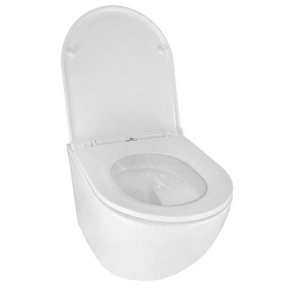 Унитаз подвесной безободковый Azario Gloria AZ-2003T с тонкой крышкой микролифт фото 3