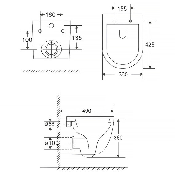 Унитаз подвесной безободковый Azario Gloria AZ-2003T с тонкой крышкой микролифт фото 16