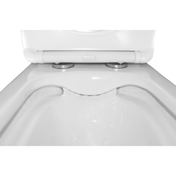 Унитаз-компакт безободковый Azario Kashmir AZ-9143S с тонкой крышкой микролифт фото 6