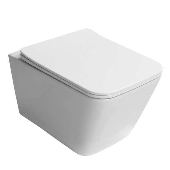 Унитаз подвесной Azario Indor AZ-9004WT с тонкой крышкой микролифт (Система смыва Торнадо) фото 2