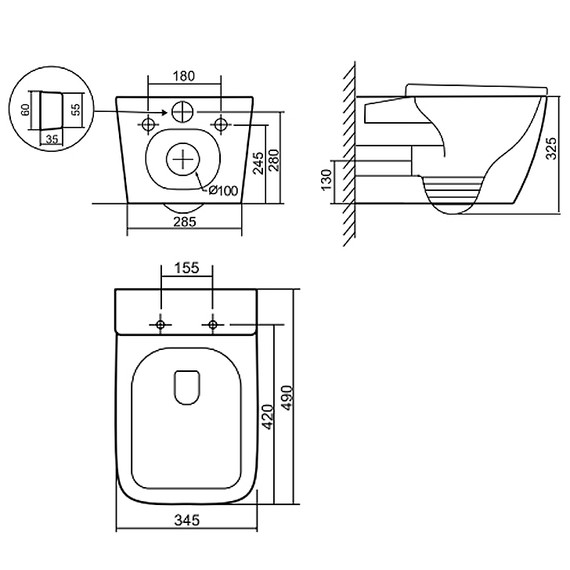 Унитаз подвесной безободковый Azario Legenda AZ-2305-AS с тонкой крышкой микролифт (Система смыва Торнадо) фото 18