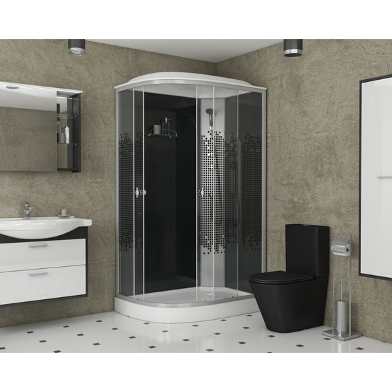 Душевая кабина Niagara 120x80 см NG-4512-14R BLACK, с мелким поддоном 13см, профиль матовый хром, стекло тонированное - 3 Душевая кабина Niagara 120x80 см NG-4512-14R BLACK, с мелким поддоном 13см, профиль матовый хром, стекло тонированное фото 3