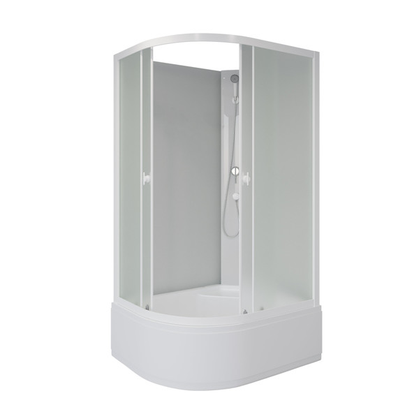 Душевая кабина Niagara 90x70 см P90/70/40R/MT/BK, с высоким поддоном 40см, профиль белый, стекло матовое, (безсиликоновая сборка) фото 2