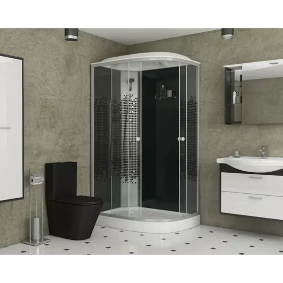 Душевая кабина Niagara Eco 120x80 см NG-4512-14L BLACK, с мелким поддоном 13 см, профиль хром матовый, стекло тонированное (безсиликоновая сборка) - 2 Душевая кабина Niagara Eco 120x80 см NG-4512-14L BLACK, с мелким поддоном 13 см, профиль хром матовый, стекло тонированное (безсиликоновая сборка) фото 2