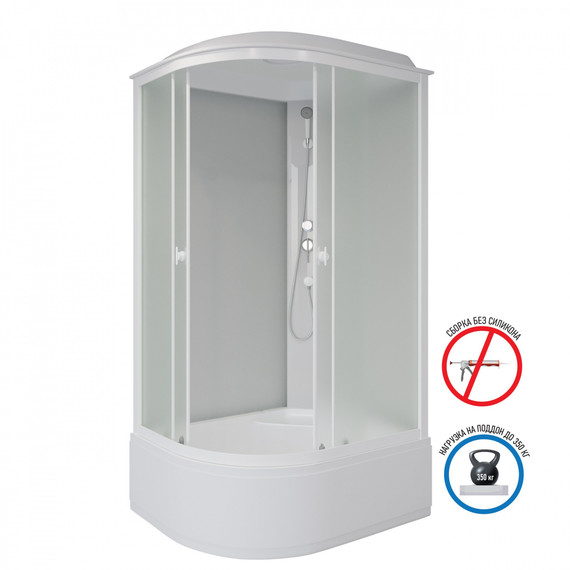 Душевая кабина Niagara Promo 90x70 см P90/70/40R/MT, с высоким поддоном 40 см, профиль белый, стекло матовое (безсиликоновая сборка) фото 3