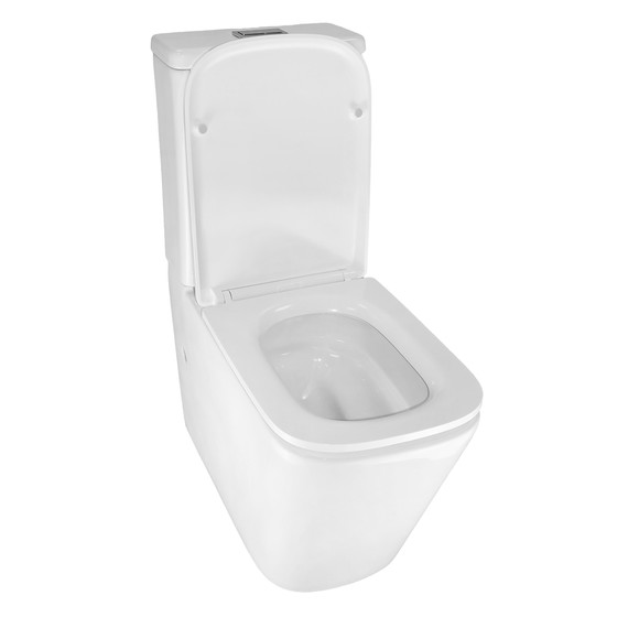 Унитаз-компакт безободковый Azario Etereo AZ-8203 с тонкой крышкой микролифт (Система смыва Торнадо) фото 4