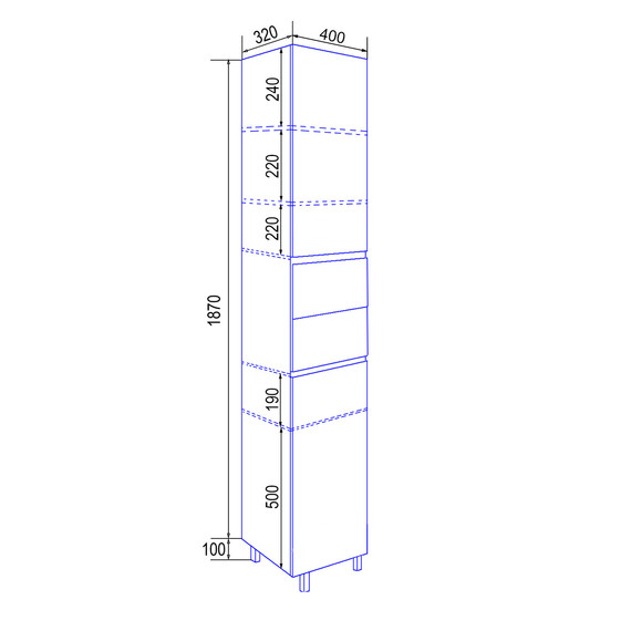 Пенал напольный Azario Эстима 40 см L CS00094558, белый глянцевый - 4 Пенал напольный Azario Эстима 40 см L CS00094558, белый глянцевый фото 4