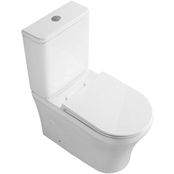 Унитаз-компакт безободковый Grossman GR-4485SQ с тонкой крышкой микролифт - 4 Унитаз-компакт безободковый Grossman GR-4485SQ с тонкой крышкой микролифт фото 4