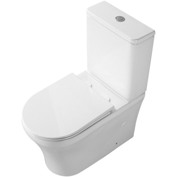 Унитаз-компакт безободковый Grossman GR-4485SQ с тонкой крышкой микролифт - 5 Унитаз-компакт безободковый Grossman GR-4485SQ с тонкой крышкой микролифт фото 5