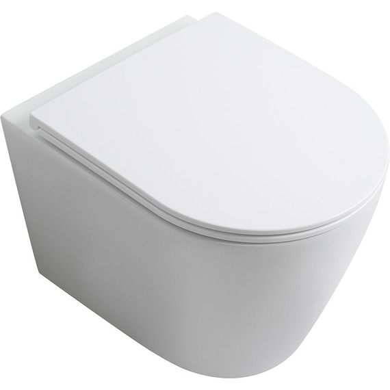 Унитаз подвесной безободковый Veconi Ando VAN-48T (Система смыва торнадо) с тонкой крышкой микролифт фото 3