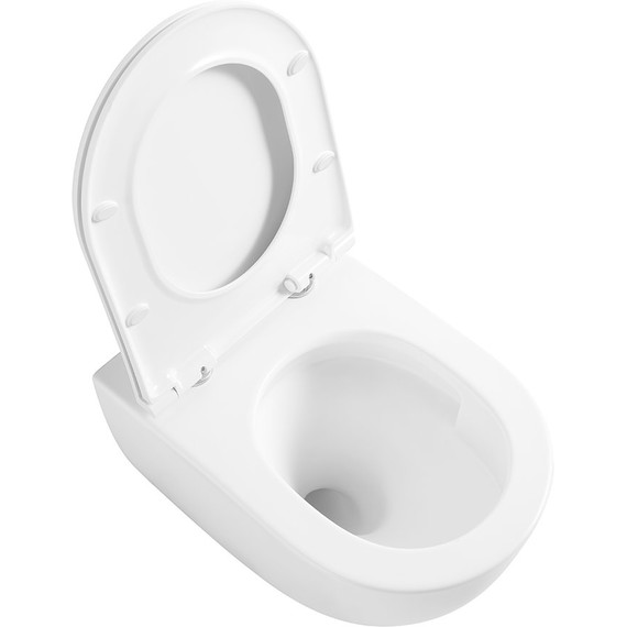 Унитаз подвесной безободковый Veconi Ento VEN-52T (Система смыва торнадо) с тонкой крышкой микролифт фото 5