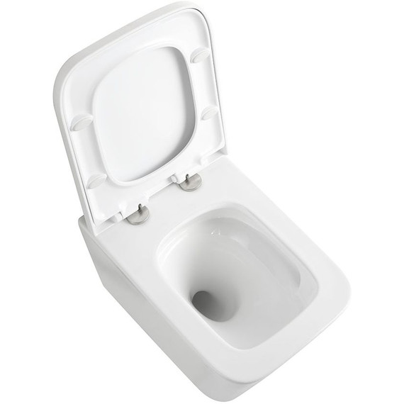 Унитаз подвесной безободковый Veconi Pulo VPU-51T (Система смыва торнадо) с тонкой крышкой микролифт фото 6