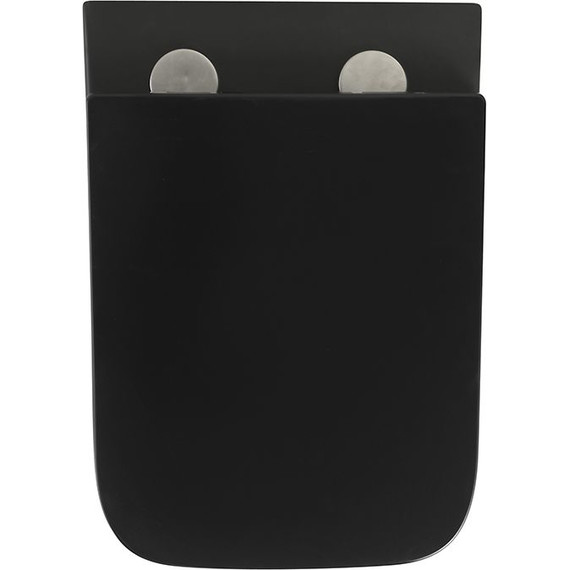 Унитаз подвесной безободковый Veconi Pulo VPU-51TB (Система смыва торнадо) с тонкой крышкой микролифт, чёрный матовый фото 5