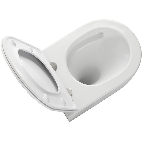 Унитаз подвесной безободковый Veconi Rino VRI-49T (Система смыва торнадо) с тонкой крышкой микролифт фото 2