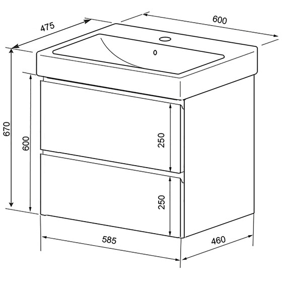 Тумба подвесная с раковиной Azario Мила 60 см CS00091362, белый матовый - 4 Тумба подвесная с раковиной Azario Мила 60 см CS00091362, белый матовый фото 4