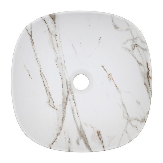 Раковина-чаша Azario 37 см AZ-2184+M845, светлый мрамор фото 3