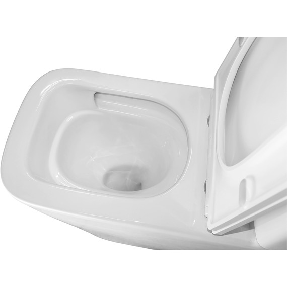 Унитаз-компакт безободковый Azario Etereo AZ-8203 с тонкой крышкой микролифт (Система смыва Торнадо) фото 7