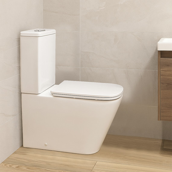 Унитаз-компакт безободковый Azario Etereo AZ-8203 с тонкой крышкой микролифт (Система смыва Торнадо) фото 17