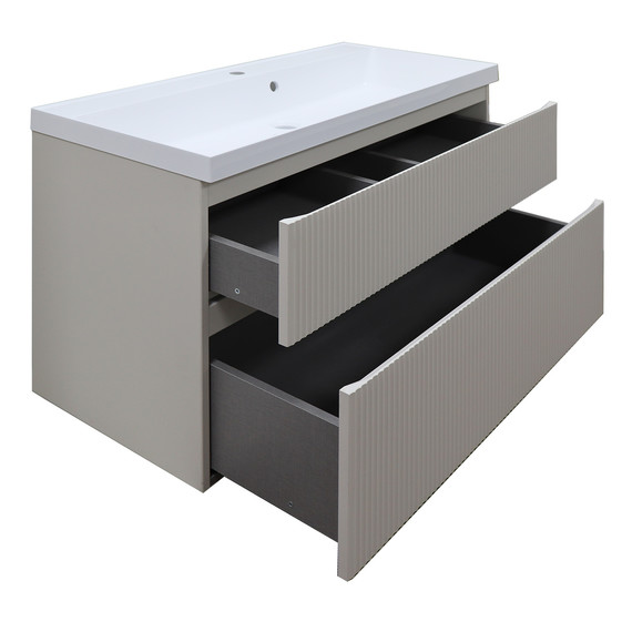 Тумба подвесная с раковиной Azario Viola 100 см CS00097150, бежевый - 4 Тумба подвесная с раковиной Azario Viola 100 см CS00097150, бежевый фото 4