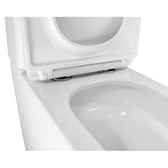 Унитаз-компакт безободковый Azario Etereo AZ-8203 с тонкой крышкой микролифт (Система смыва Торнадо) фото 6