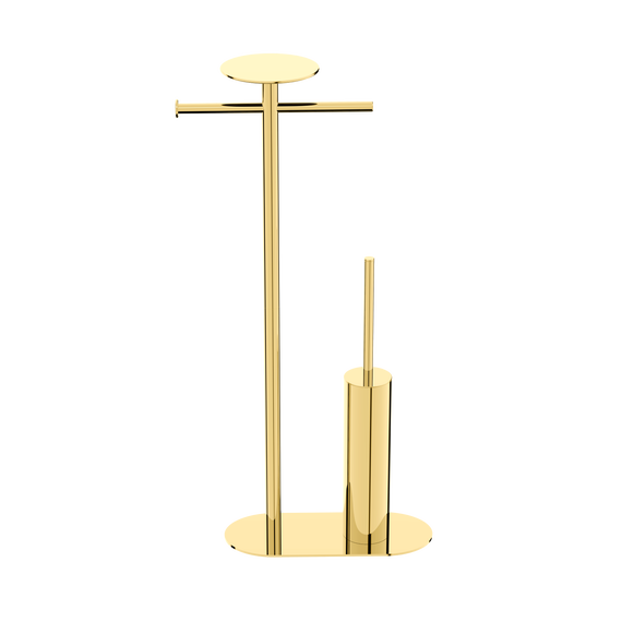Стойка с полотенцедержателем и ёршиком Boheme Venturo 10953-G, цвет золото -  Стойка с полотенцедержателем и ёршиком Boheme Venturo 10953-G, цвет золото фото