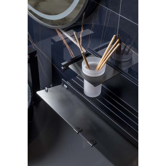 Стакан для зубных щеток Boheme Space 10966-GM-TUM, цвет графит - 2 Стакан для зубных щеток Boheme Space 10966-GM-TUM, цвет графит фото 2