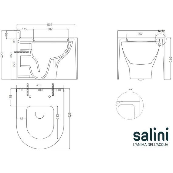 Унитаз подвесной безободковый Salini Gemelli 240121KMF с крышкой микролифт (S-Stone) RAL полностью фото 7