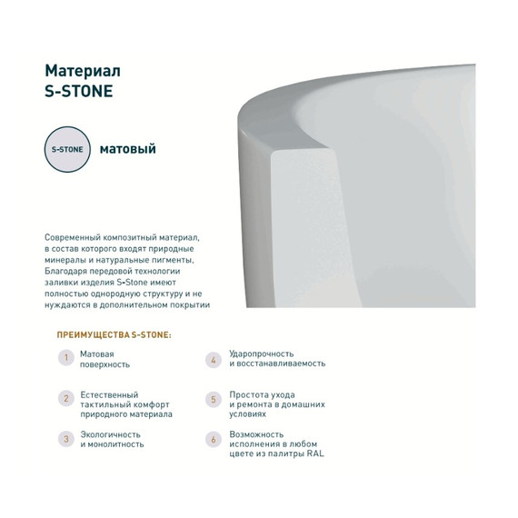 Унитаз подвесной безободковый Salini Gemelli 240121KSMF с крышкой микролифт (S-Stone) RAL полностью фото 9